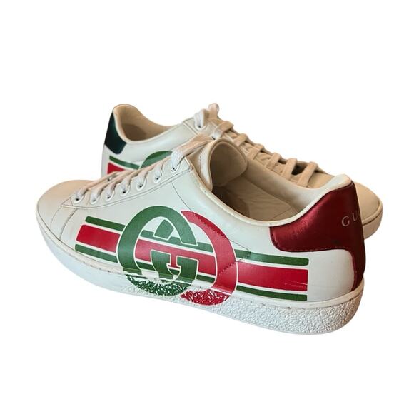 Gucci Ace Interlocking G Sneakers White Leather Low Top Logo EU 36 US 6 - Picture 4 of 12